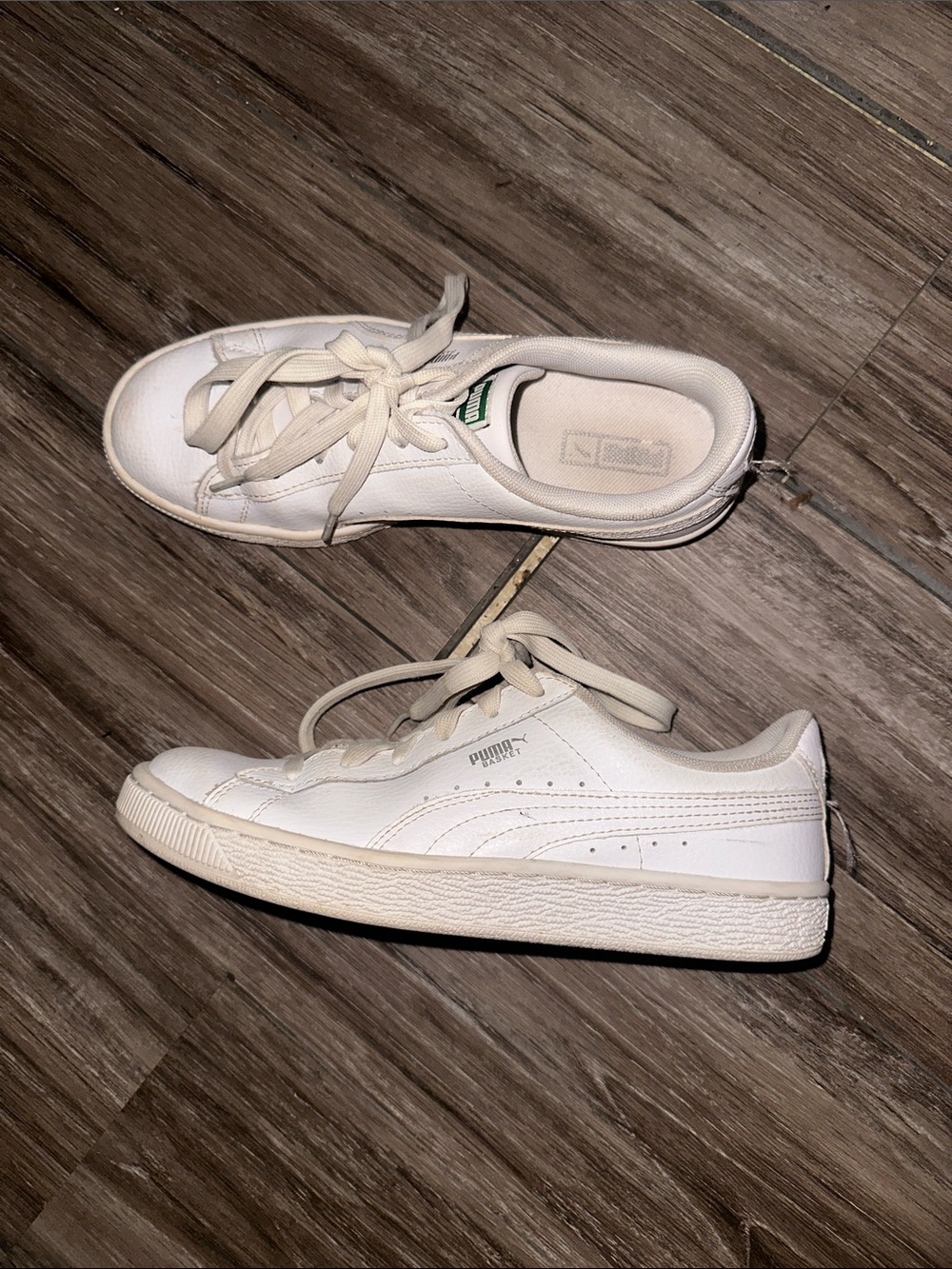 Puma Women’s Off-White Low-Top Leather Sneakers